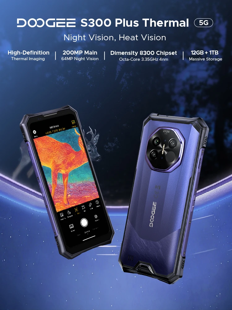 Weltpremiere DOOGEE S300 Plus Thermal 5G Robustes Smartphone mit Wärmebildkamera 12GB 1TB 6,78'' Bildschirm 11000mAh Android 16 Mobiltelefon