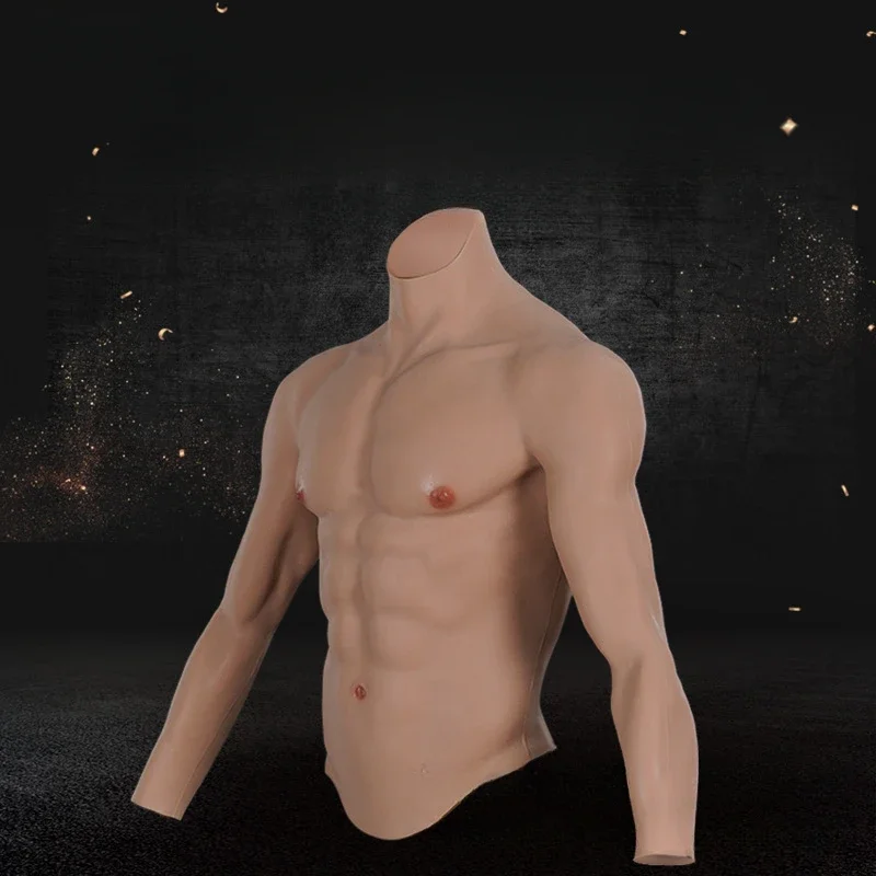 Upgrade 2nd Generation Men's Muscle Top with All Silicone Realistic Muscle Stage Performance Props