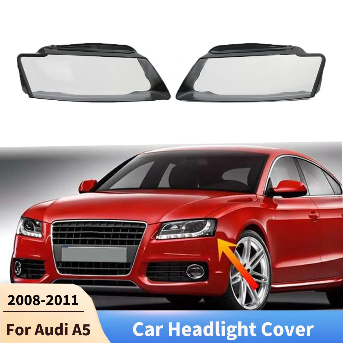 

Для Audi A5 2008-2011 автомобильные фары, прозрачный абажур, правое/левое аксессуары, комплекты кузова, автомобильные фары, тюнинг корпуса