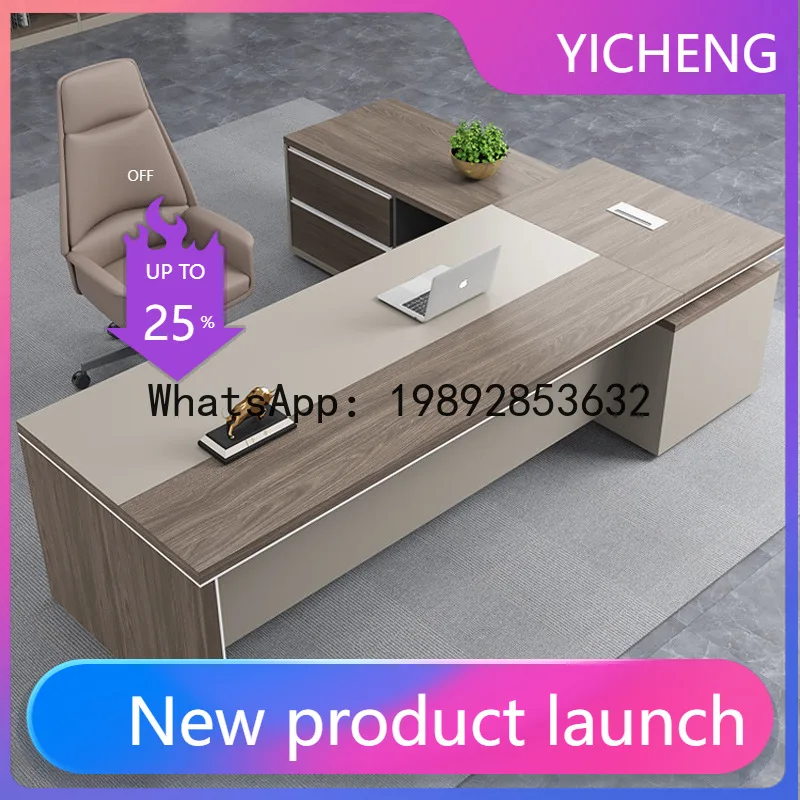 

Hys office desk executive desk office furniture president manager office and chair set single large desk