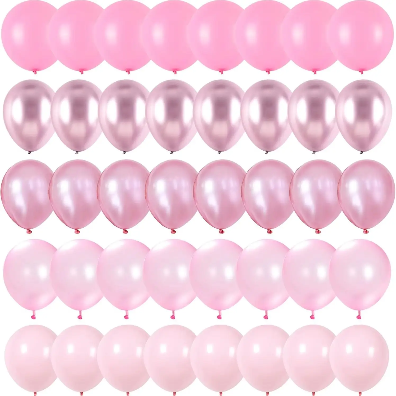 Rosa-weiße metallisch rosarote Folienballons für Geburtstag, Hochzeit, Muttertag, Verlobung, Partydekorationen – Detail 5