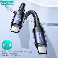 USAMS U71 100W PD Type-C To Type-C Fast Charging For iPhone15 Promax Huawei Xiaomi Samsung Data Wire Phone Cable For MacBook