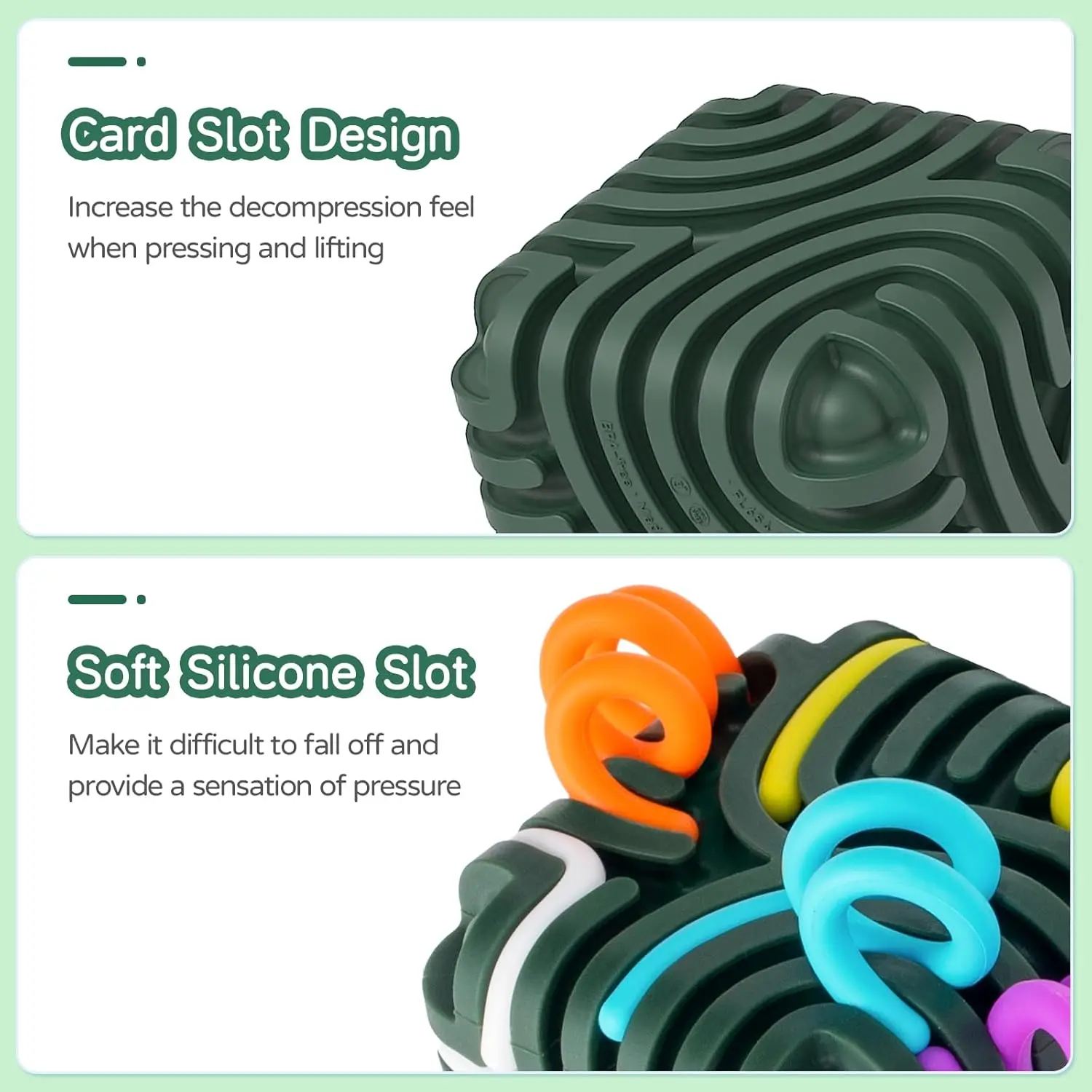 3D Sensory Activity Board, Silicone Fidget Cube Toy for Stress Relief, Calming, Focus, ADHD and Autism