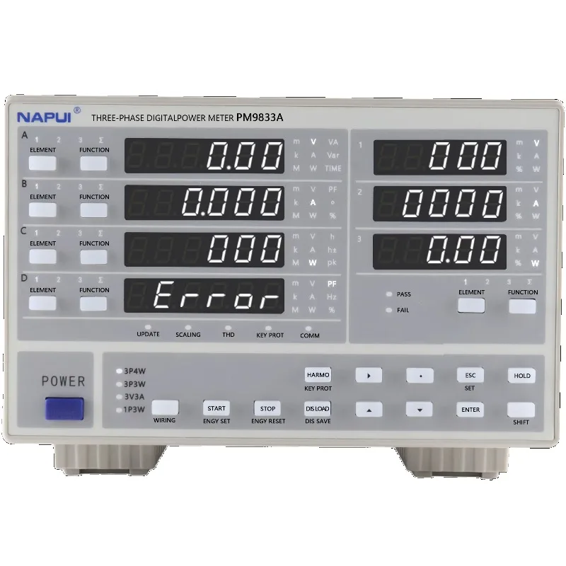 PM9833A Three-Phase Multifunction Power Meter Harmonic Type 3-Phase Power Analyzer