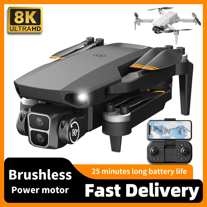 Newest L106 Pro 8K Drone HD Dual Camera Infrared Obstacle Avoidance Optical Flow Hover 22Mins Brushless RC Quadcopter Toys