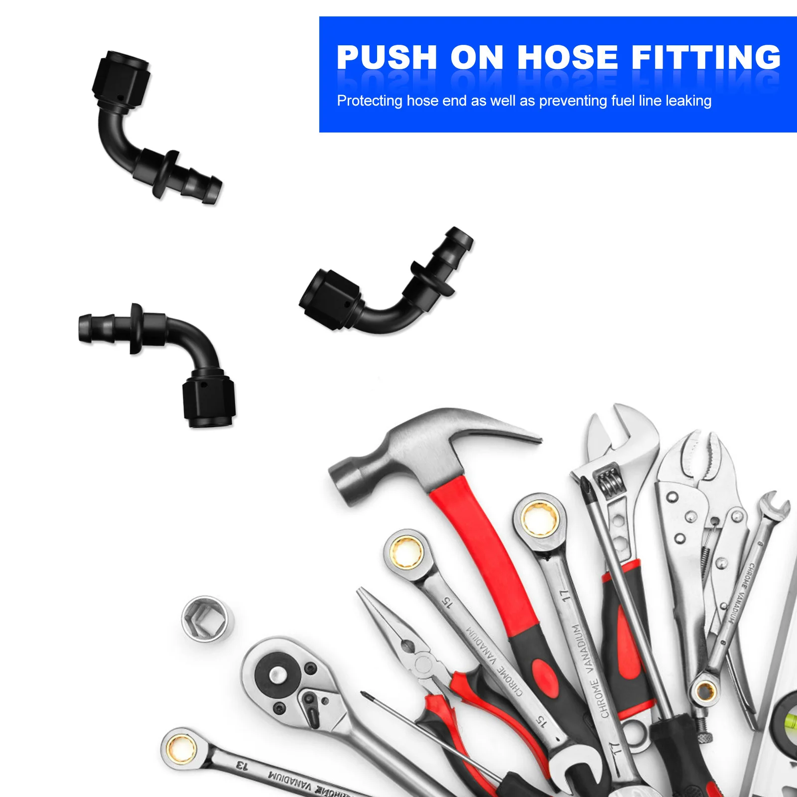 

An6 90 Degree Swivel Push on Hose End Aluminum Alloy Fuel Oil Line Fitting for Engine Oil Cooler Air Filtration System Full Flow