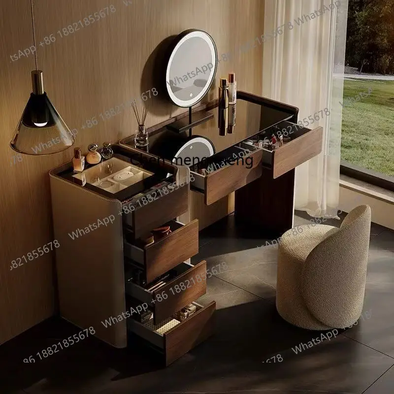 Comò da camera da letto con tavolo da trucco in legno massello, moderno, semplice, per piccoli appartamenti, integrato