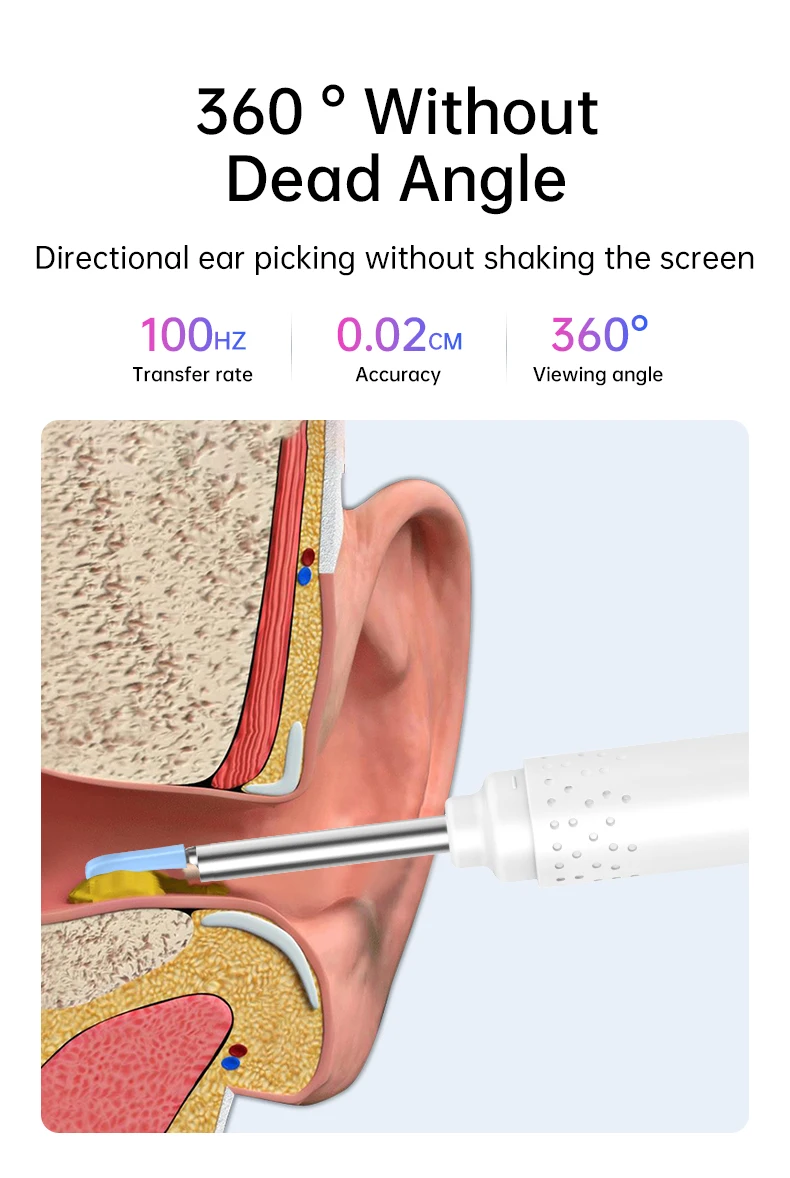 KERUI Wireless Smart Visual Ear Cleaner Endoscope 1080P Ear Stick Otoscope Ear Wax Removal Tool Earpick Clean for iOS Andro