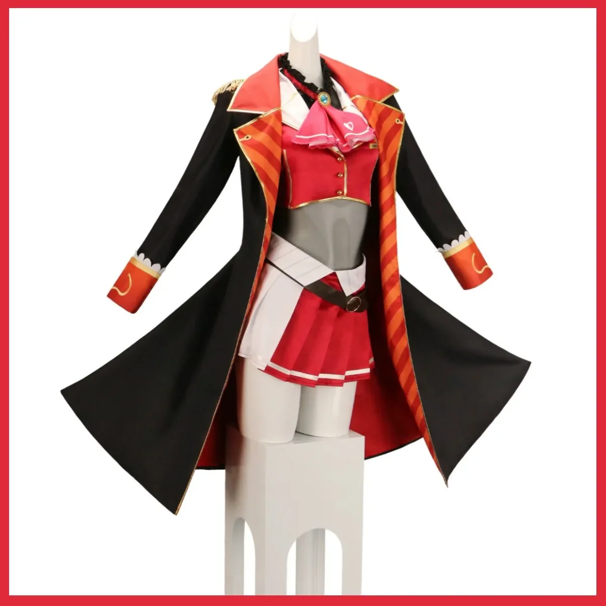 Virtual YouTuber Houshou Marine Cosplay Costume VTuber Hololive Captain Coat Red Skirt Hat Wig Woman Sexy Carnival Party Suit - view 3