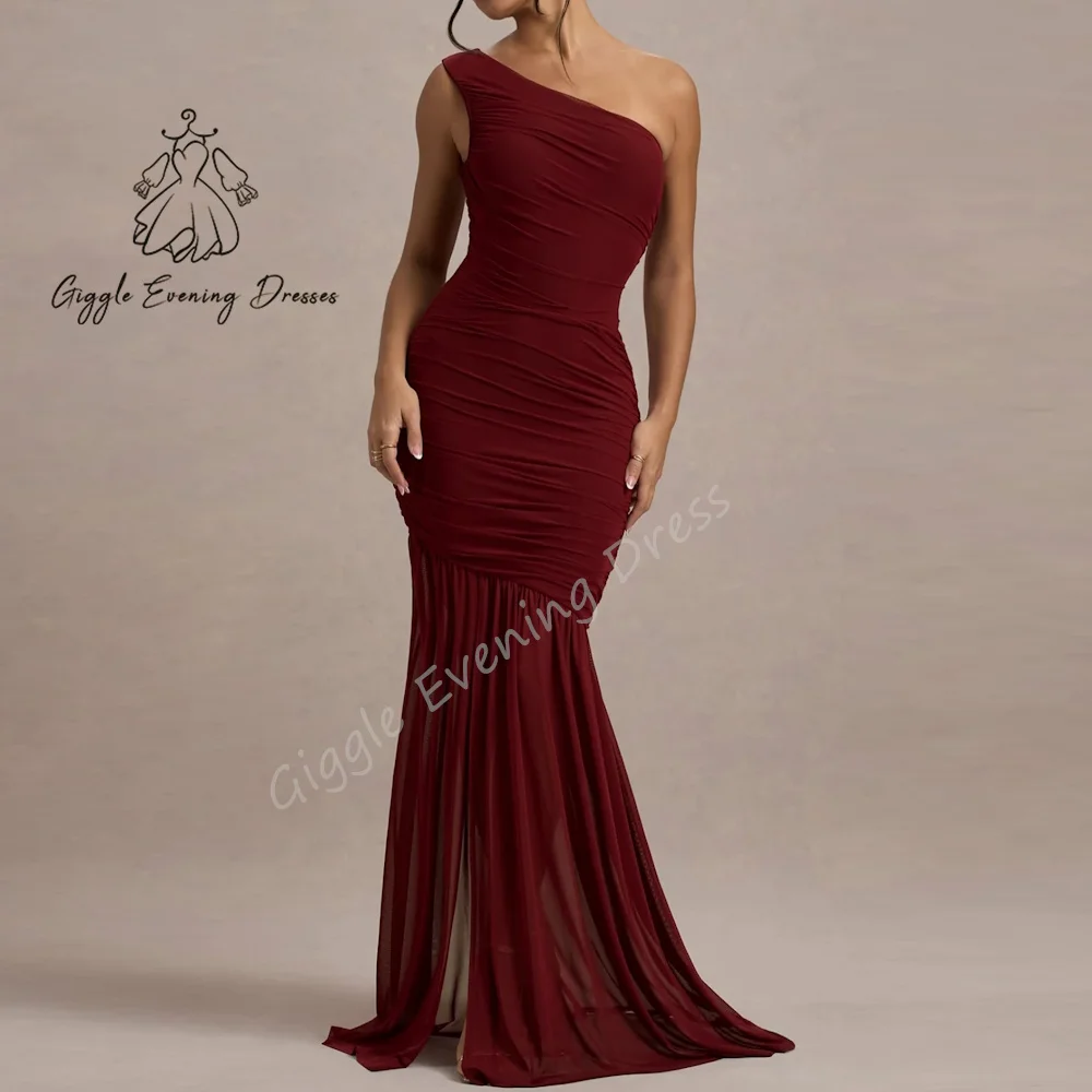 

Роскошное вечернее платье Giggle, модное шифоновое платье русалки на одно плечо, элегантное вечернее платье в Саудовской Аравии для женщин 2024