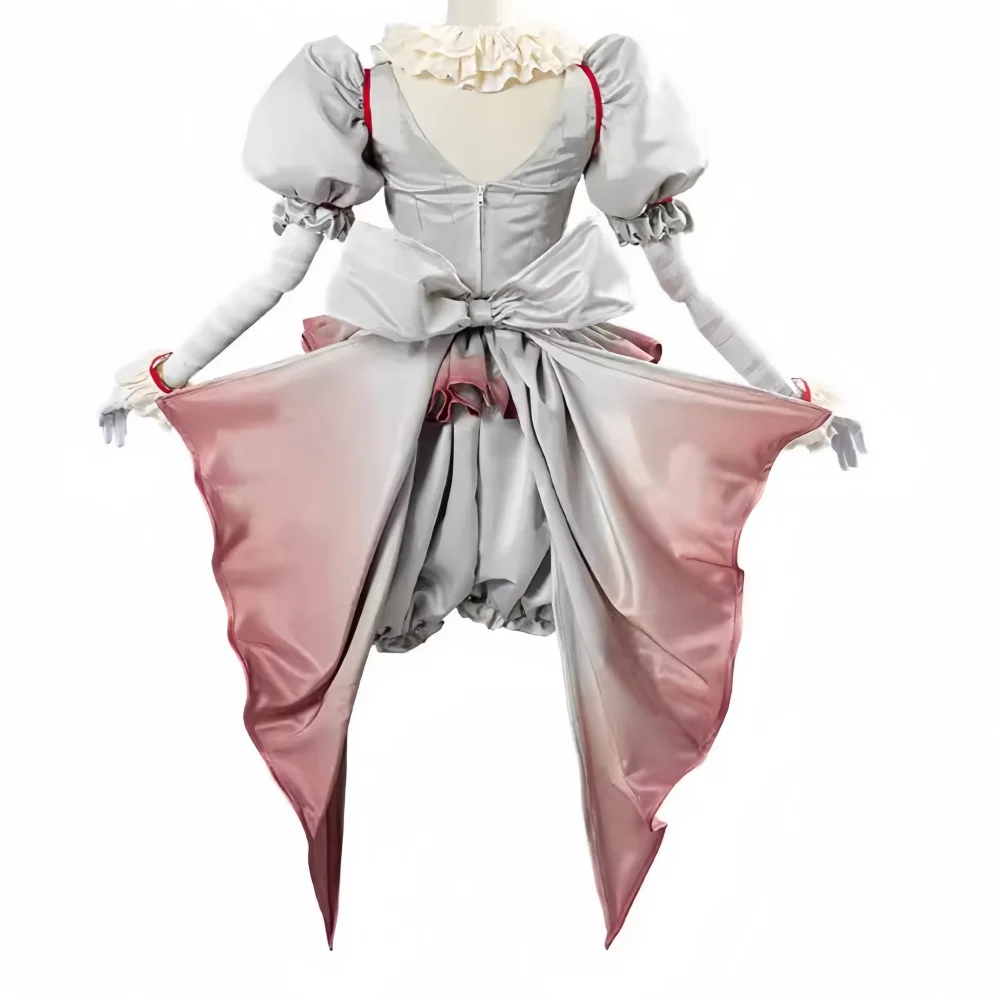 Filme palhaço cosplay pennywise traje peruca genderswap halloween horror lolita vestido feminino fantasia vestido carnaval festa conjunto completo