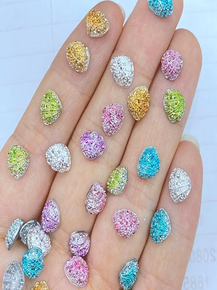 100pcs Cute Mini New Resin Mini Colorful Shells Nail Rhinestones Gems Glitter Nail Art Jewelry Manicure Nail Art Decorations