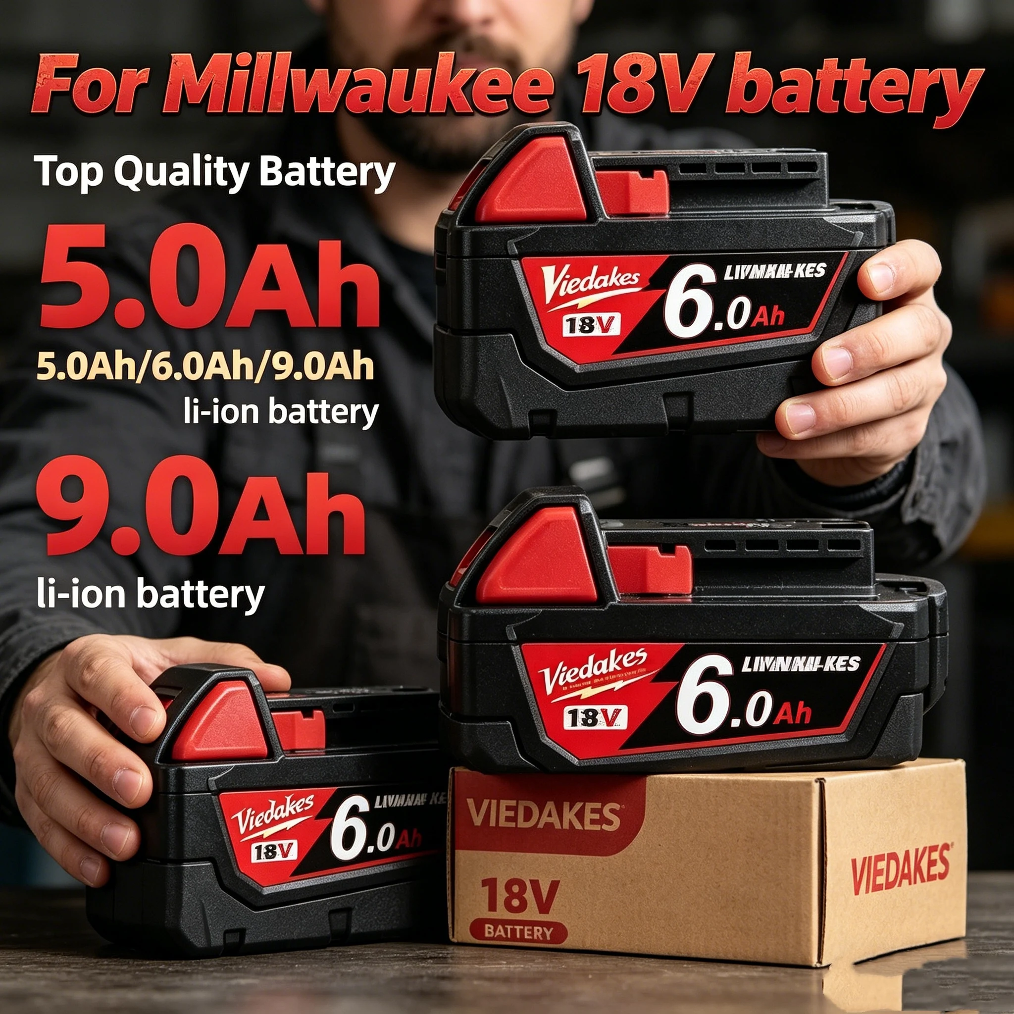 100% Authentic For Milwaukee 18V Battery High quality Rechargeable 21700 Lithium-ion Battery for M18B5 48-11-1860 48-11-1850