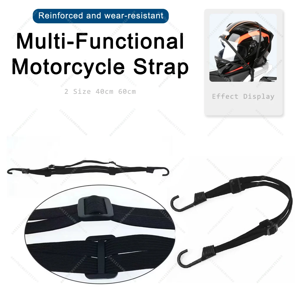 

Motorcycle Back Seat Helmet Strips Elastic Rope Motorcycle Helmet Fixed Strap Adjustment Fix Rope Goods Strap 40cm/60cm