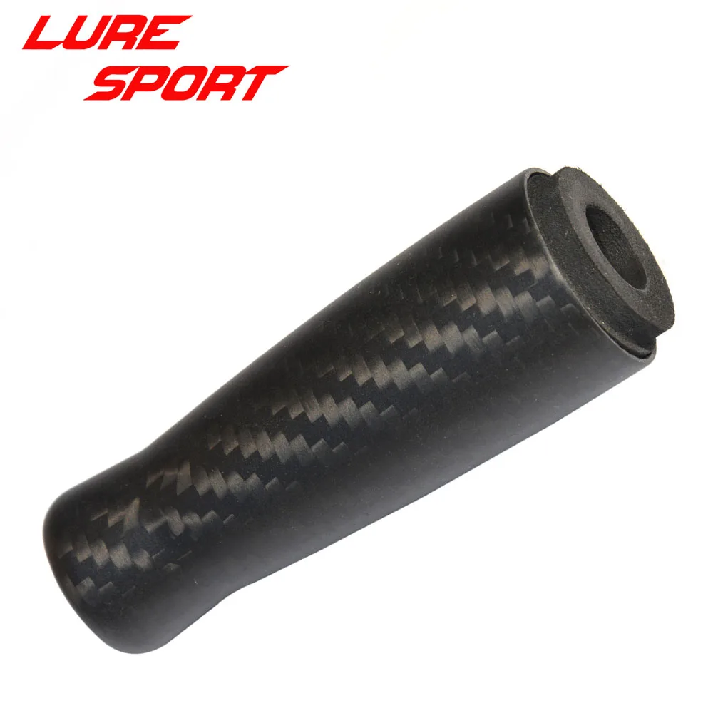 LureSport 2pcs  3K woven carbon Grip Taper shape 76mm 53mm handle EVA inside Rod Building component Handle Rod Repair DIY blank