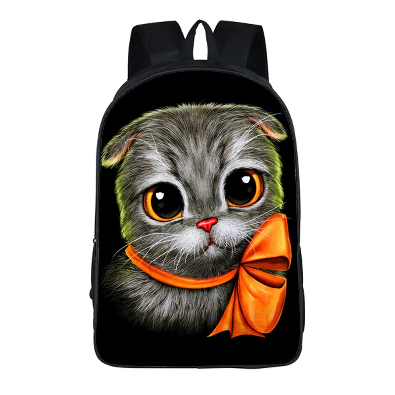 Gato bonito dos desenhos animados estudante mochila grande capacidade poliéster confortável saco de escola primária mochila feminina rugzak mochila f1