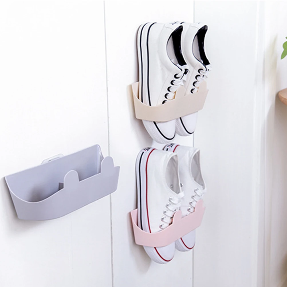 

Wall Mounted Shoes Rack Punch Free Shoe St ganizer Storage Holder For S Sneakers Slippers Shelf Save Space Easy Install