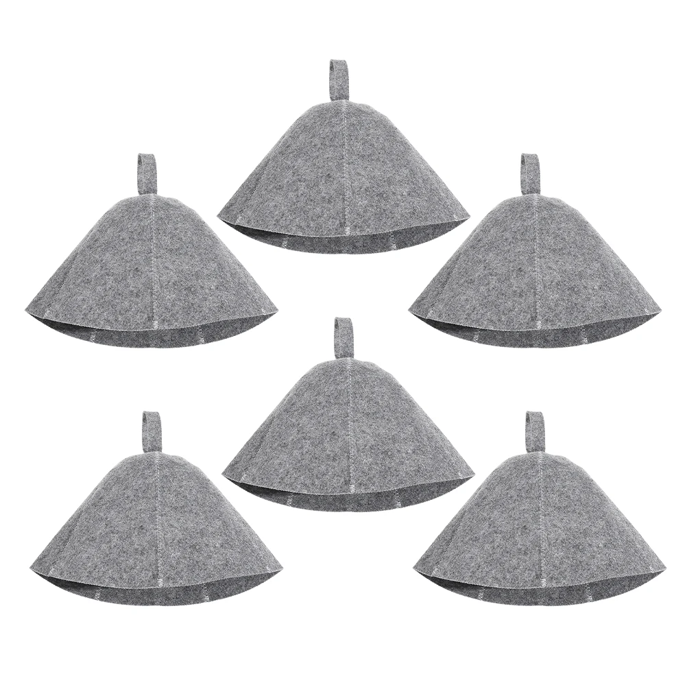 

6Pcs Felt Sauna Hats Heat Insulation Thickened Caps Sweat Absorbent Breathable Comfortable Unisex Sauna Accessories