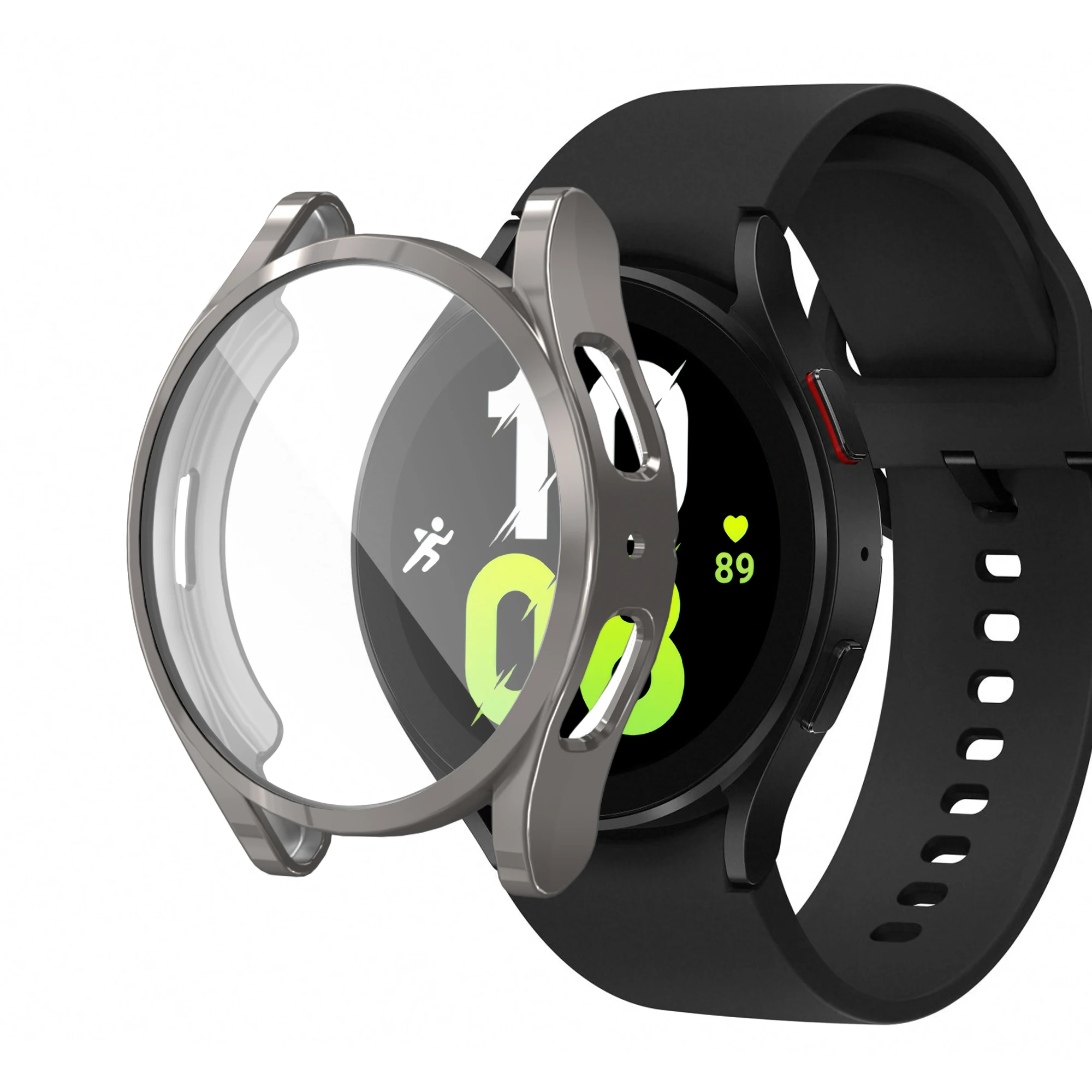 Tpu galvanizado protetor caso capa para samsung galaxy watch 5 40mm 44mm 45mm transparente escudo protetor quadro