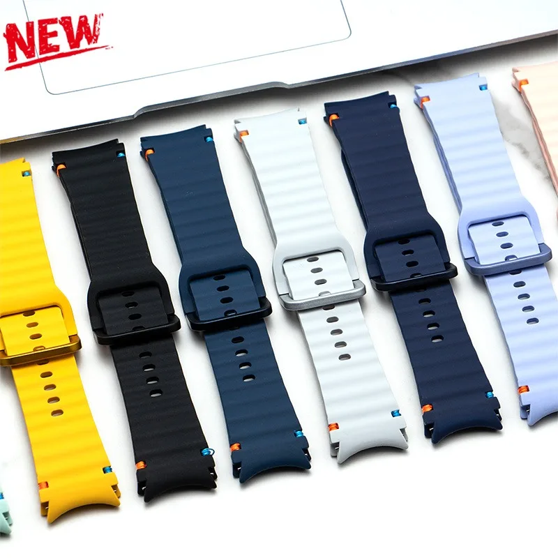 Silikonarmband für Samsung Galaxy Watch 7 6 5 4 44mm 40mm 5 45mm 20mm Armband für Galaxy Watch 6 4 Classic 47mm 43mm 46 42 Band