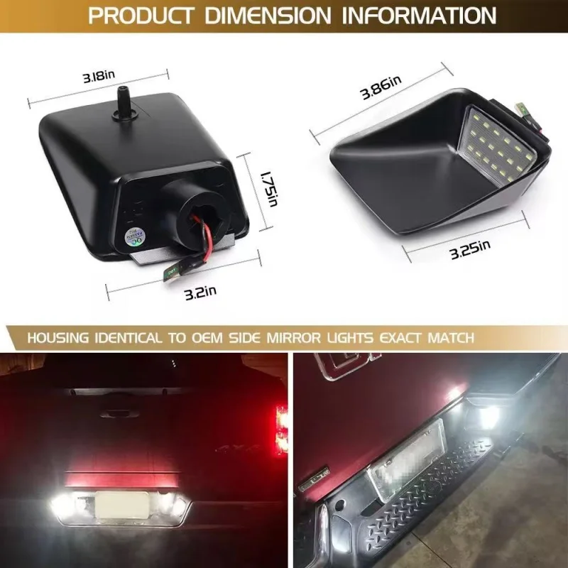 

2pcs 6000K White LED License Number Plate Lights Lamps For Chevrolet Colorado 2004-2012 Pickup Truck Auto Accessories