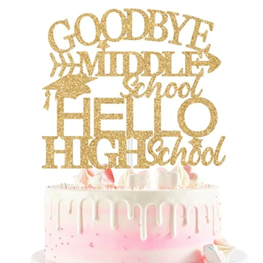

Goodbye Middle Hello High hool Топпер для торта Next Stop High hool Out 5th Grade Hello 8th Grade Украшения для торта Блестящий класс
