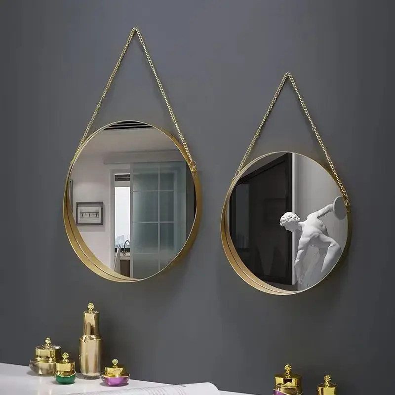 

z 30cm L size Nordic style iron art wall mirror bathroom dormitory mirror wall hanging vanity mirror beauty eyelash shop