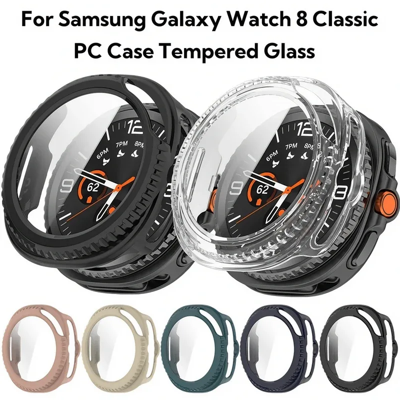 

Защитный чехол для экрана для Samsung Galaxy Watch 8 40мм 44мм Classic ultra2, жесткий бампер из ПК + закаленное стекло