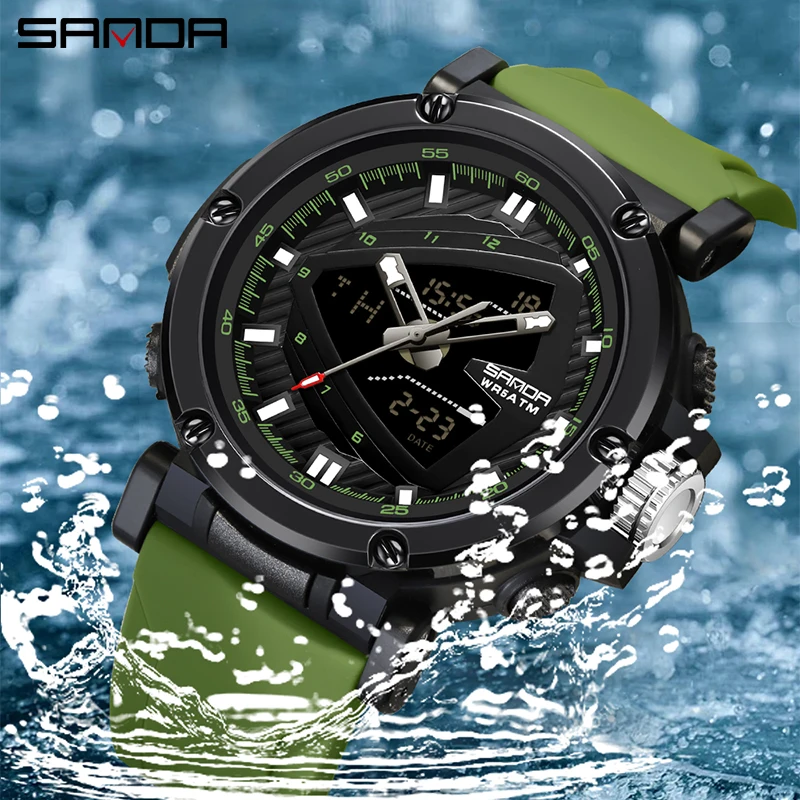 SANDA G style Sports Military Men\'s Watches Luxury Digital Watch 50M Waterproof Quartz Wristwatch for Male Relogios Masculino