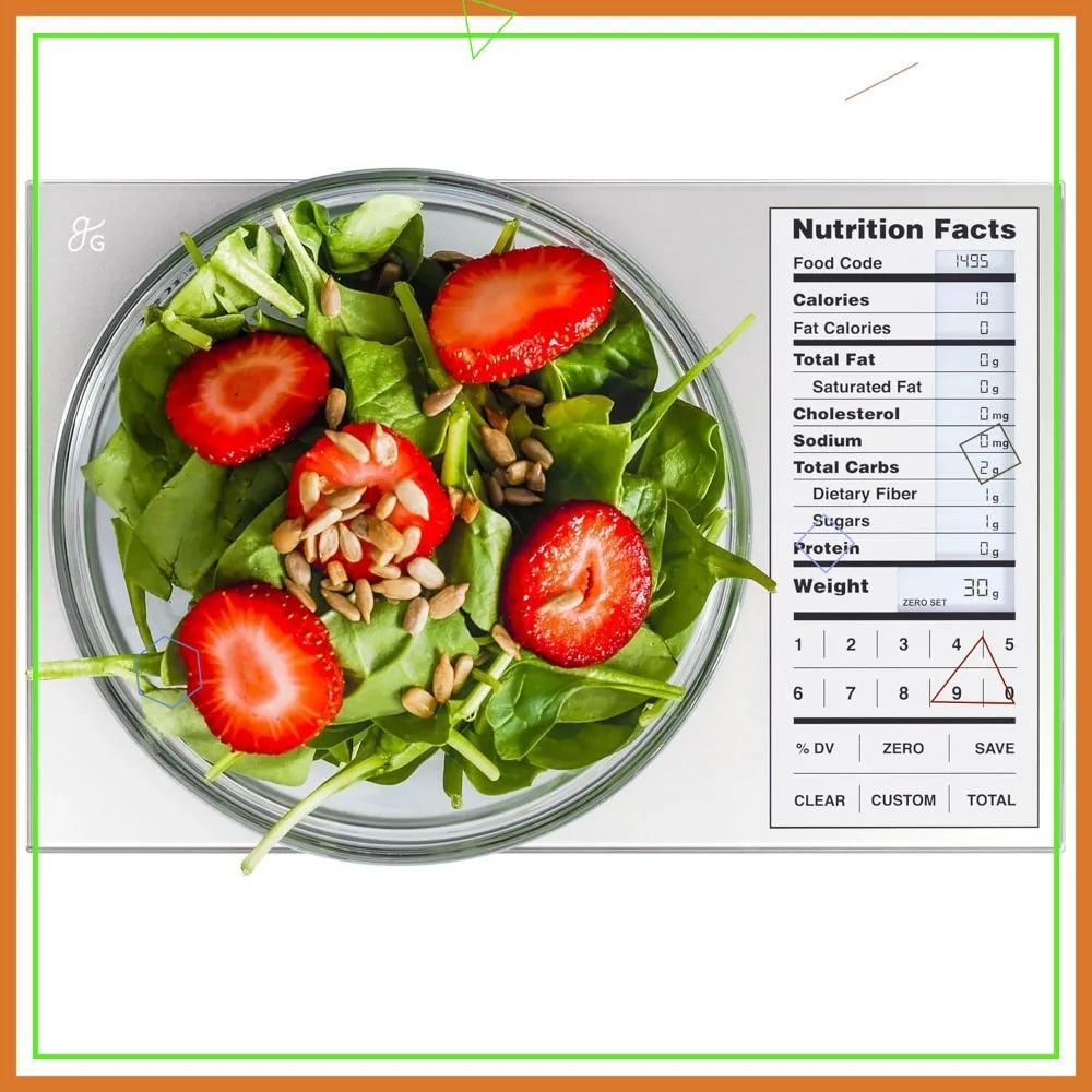 

Digital Nutrition Scale for Meal Prep & Weight Loss - Accurate Macro Tracking, 2000 Foods, 11lb Capacity