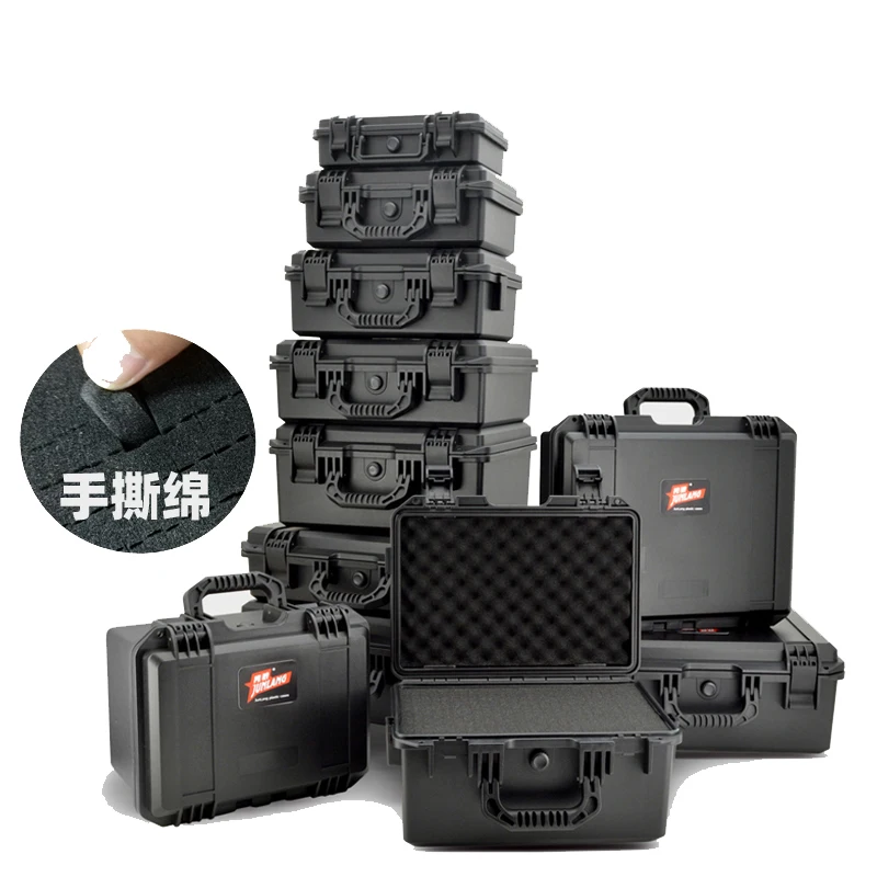 Plastic Safety Box Photographic Instrument Tool Case Hardware Toolbox Impact Resistant Sealed Waterproof With Pre-cut Foam
