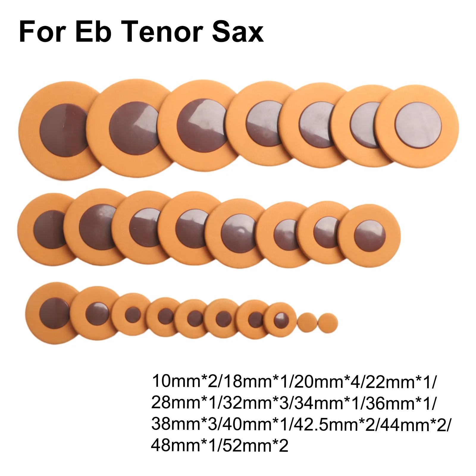 Leather Sax Pads Eb Tenor Sax Pads Long Service Life Multiple Sizes High-quality Lambskin Affordable Quality 52mm*2