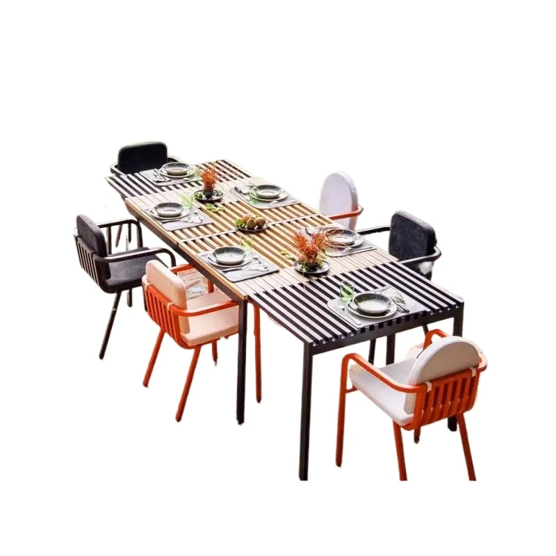 

Outdoor furniture waterproof, quick-drying, rainproof and sunscreen aluminum alloy tables and chairs, Nordic simple