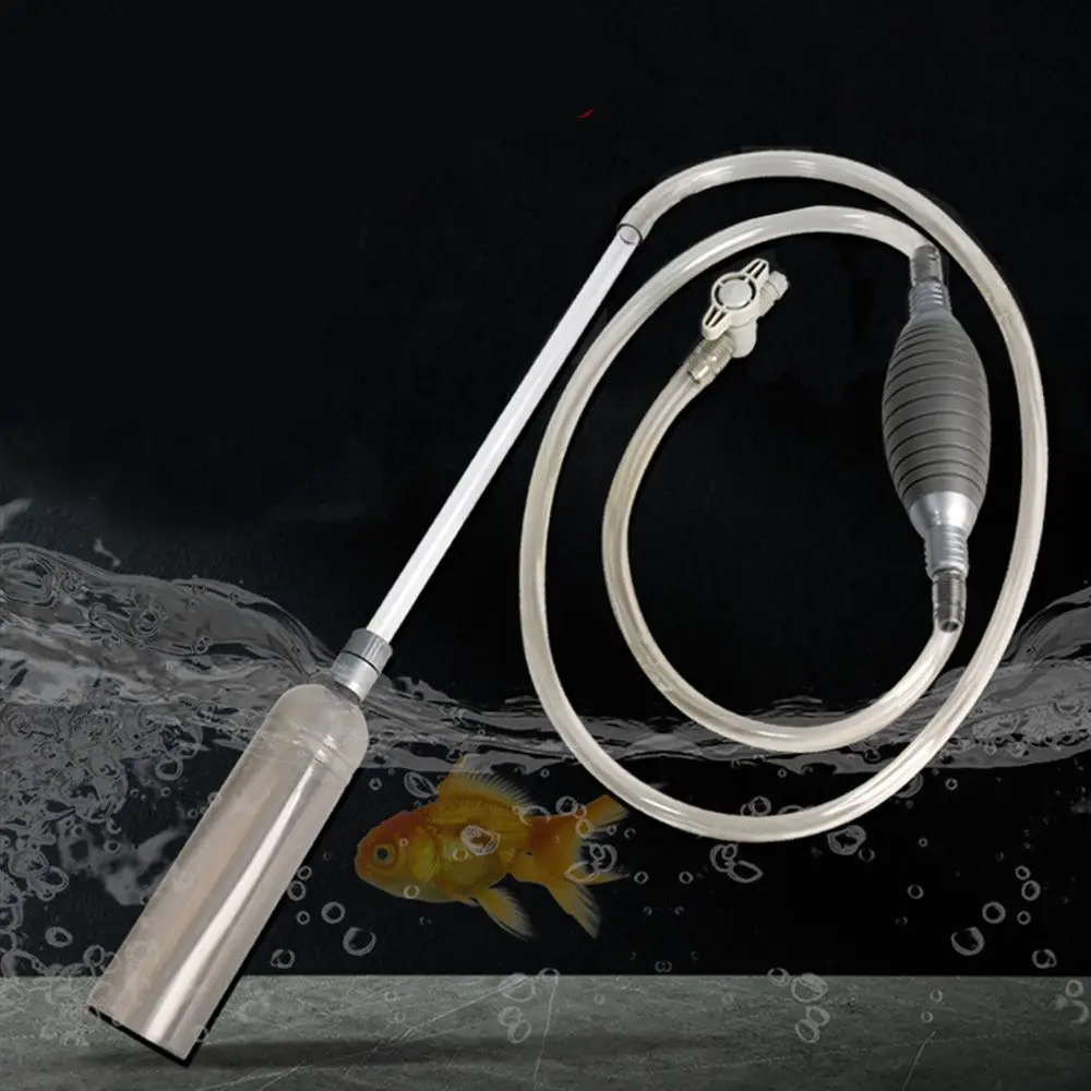 Handheld Fish Tank Cleaner com Grade De Filtro, Trocador De Água Do Aquário, Mudando De Areia Limpador, Acessórios Do Tanque De Peixes