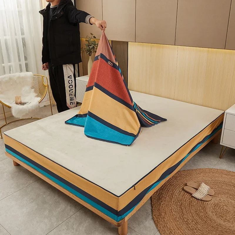 Six-Sided With Zipper Mattress Protector Cover Full Waterproof Sheets Dust Cover Queen/King /Twin/Full Customizable Bed Sheet - Image 5