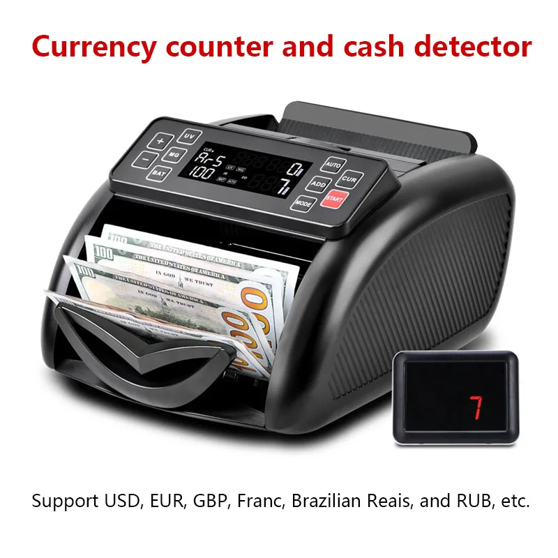 

Multi-National Currency Counting Machine US Dollars Euros & Foreign Currencies Coin And Bill Counter for Business Cash Register