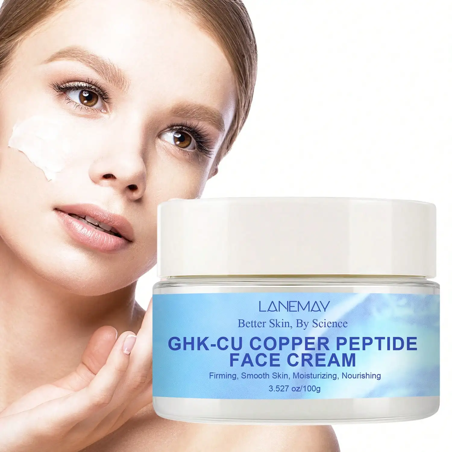 best ghk cu topical GHK-Cu Copper Peptide Cream | Intense Moisture & 72H Hydration Lock | Firms, Smooths & Strengthens Skin Barrier, Reveals Plumper