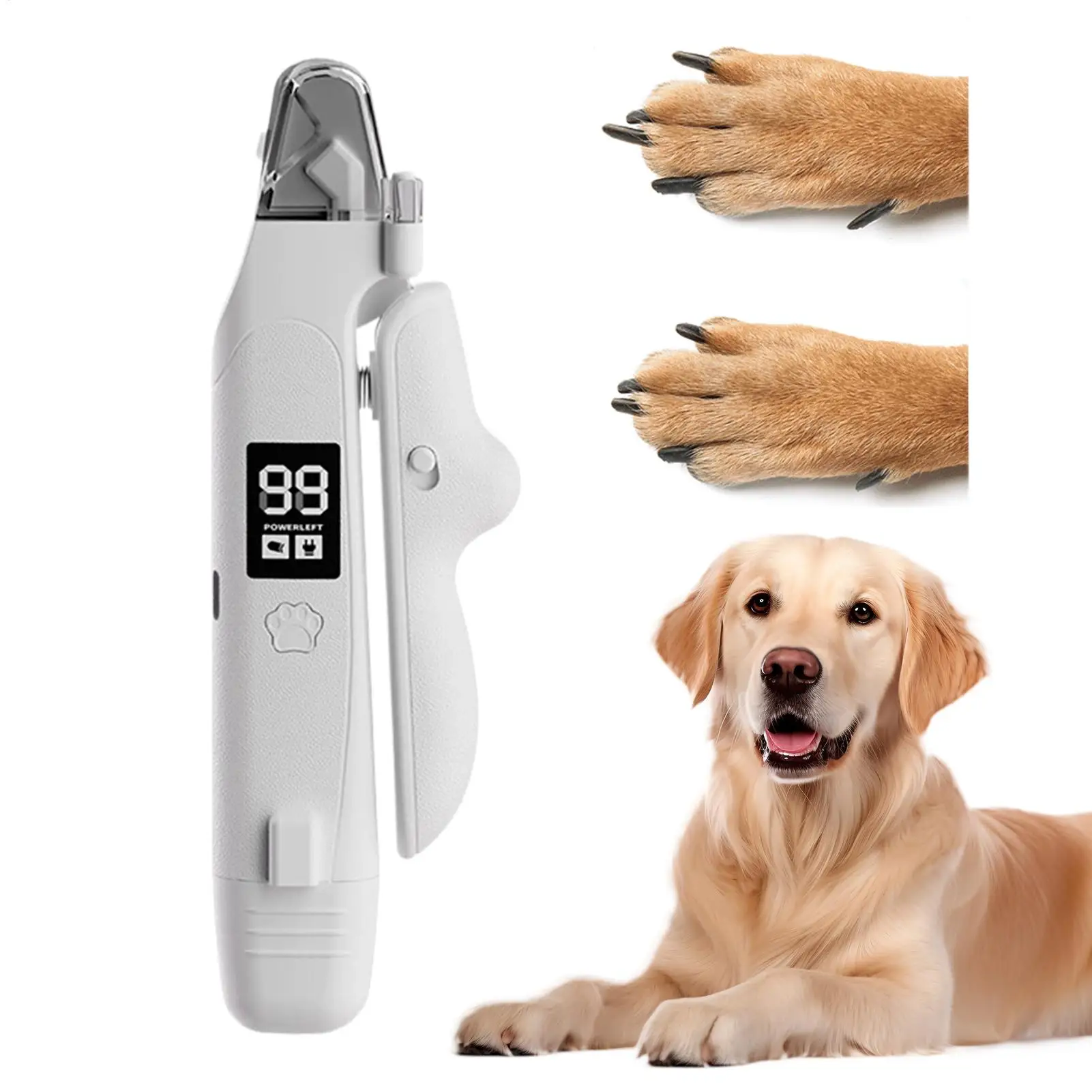 Dog Nail Grinder Quiet Electric LED Safe Rechargeable Dog Pet Nail File Tool for Adults Animal Lovers Families Friends Women