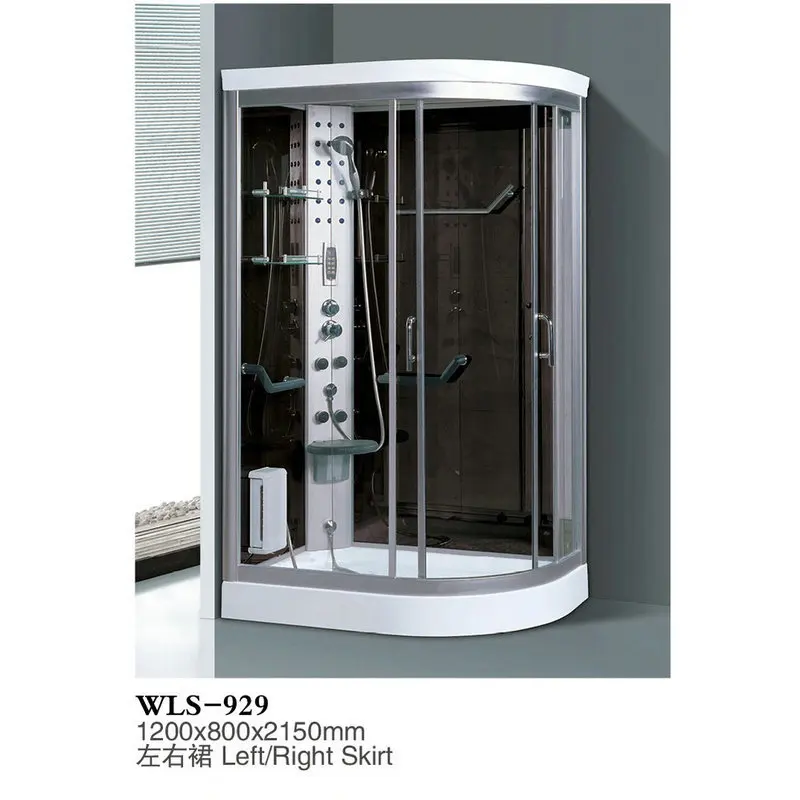 Small family integrated shower room surf massage steam room arc fan tempered glass sliding door 929