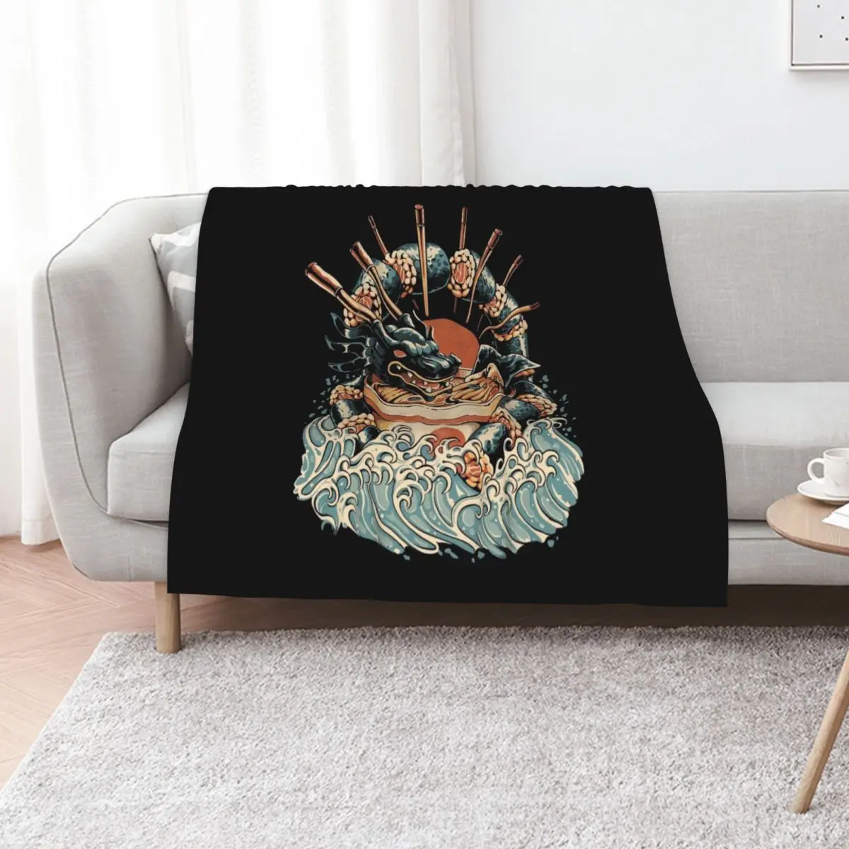 Dragon Sushi Ramen - Black Version Throw Blanket Polar Luxury Throw Sofa Quilt wednesday Cute Plaid Bed Fashionable Blankets