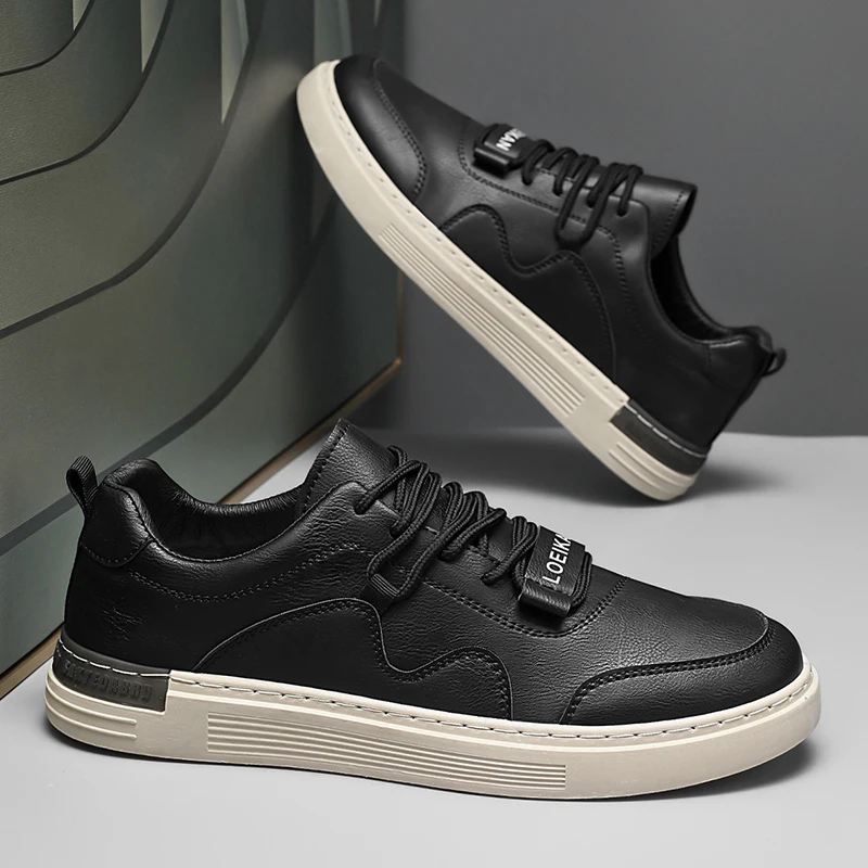 

Men's Shoes 2025 New Spring Leather Breathable Board Shoes Trend All Sports Casual Shoes Waterproof Work Shoes Men