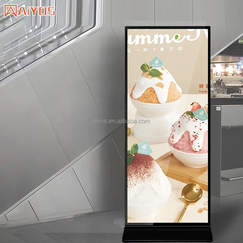 

70 75 85 Indoor Touch Screen Lcd Advertising Totem Vertical Kiosk CMS Software Led Display Digital Signage and Displays