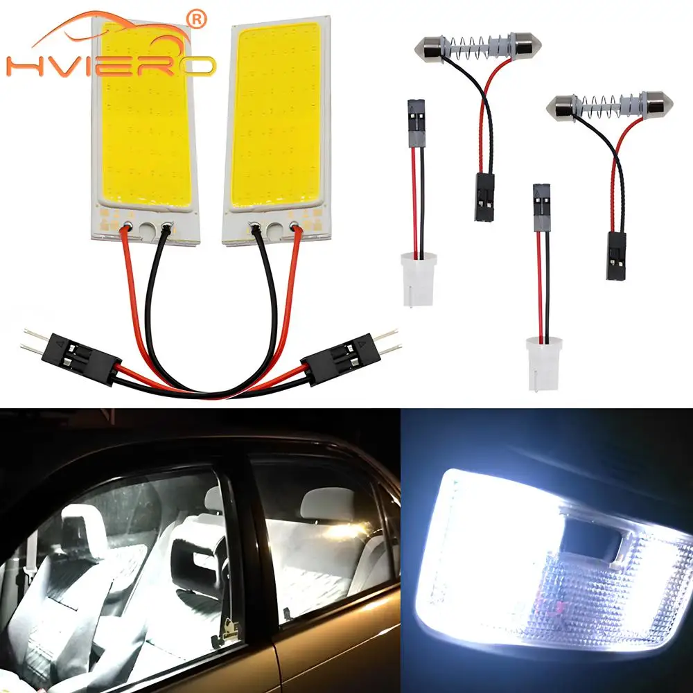 2X T10 COB 36Led Car Led W5w C5W C10w License Plate Lamp White Red Auto Door Reading Backup Bulb Dome Festoon Light Trunk Bulb