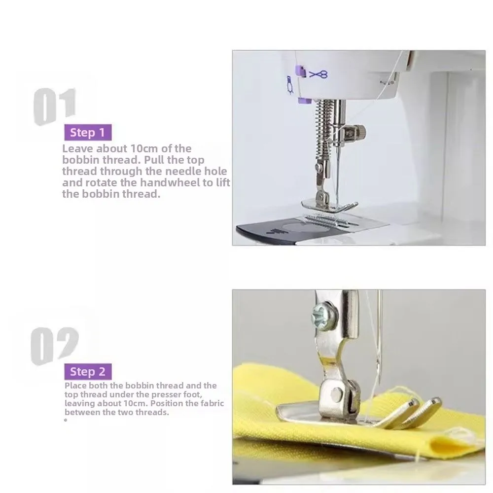 Dual Speed Mini Sewing Machine LED Light Foot Pedal Electric Sewing Machine Built-in Stitches Compact Portable Sewing Machine