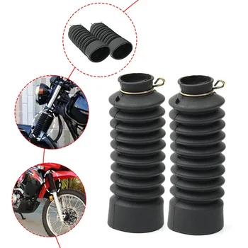 2 pçs universal 140mm motocicleta à prova de poeira manga protetor amortecimento borracha garfo dianteiro amortecedor capa poeira polainas jacarés