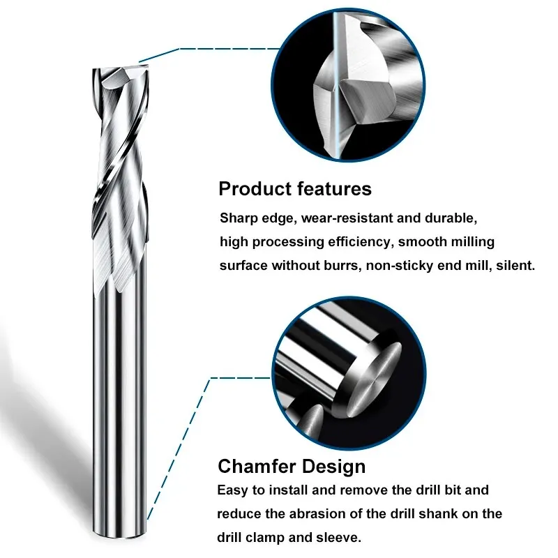 XCAN End Mill UP Cut Spiral Router Bit 1/4 6.35mm Shank Carbide Milling Cutter for Woodworking