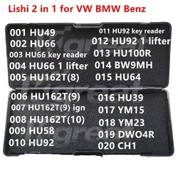 001-020 Lishi 2 w 1 2 in1 HU49 HU66 HU162T(8) HU162T(9) HU162T(10) HU58 HU92 BW9MH HU64 HU39 YM15 YM23 DWO4R CH1 dla VW BMW Benz