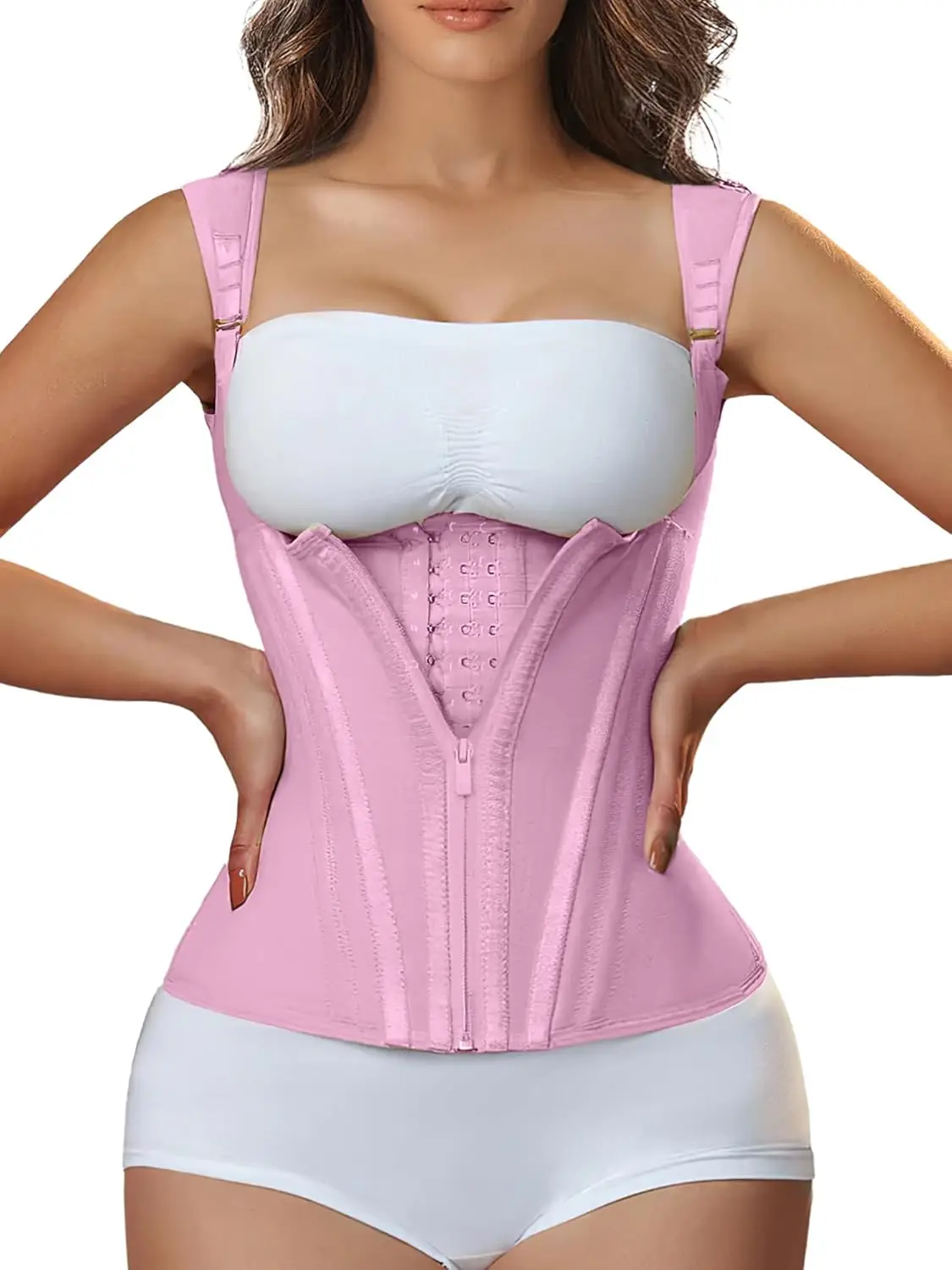 Waist Trainer for Women for Tummy Control Sports Workout Hourglass Vest Waist Cincher with Adjustable Shoulder Strap
