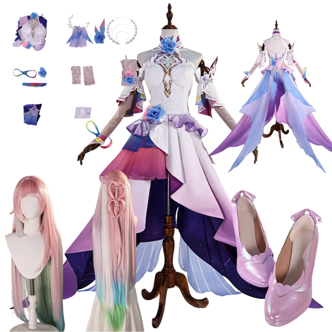 

Game Honkai Star Rail Cyrene Cosplay Costume Wig Anime Halloween Carnival Party Clothes