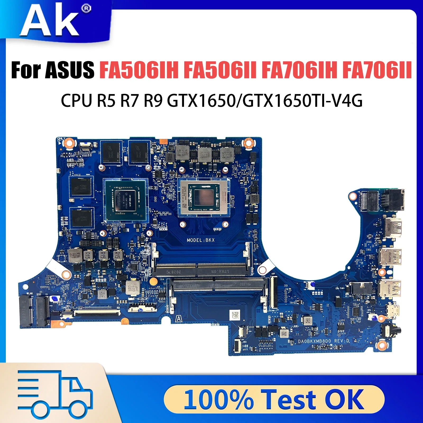 FA506 Mainboard For ASUS Tuf A15 FA706 FA506IV FX506I FA506II FA506IH FA706IH FA706II FA706I Laptop Motherboard R5 R7 CPU